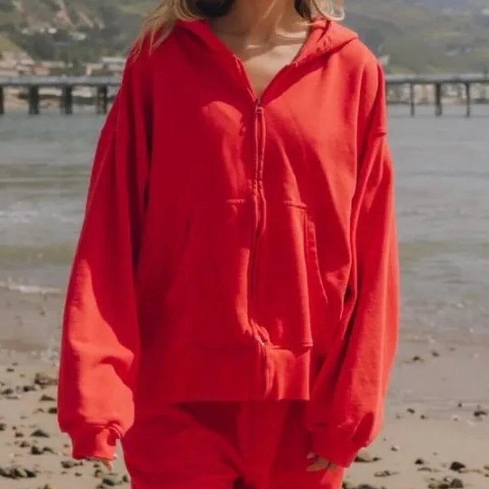 Daily Drills Red Zip-Up Hoodie